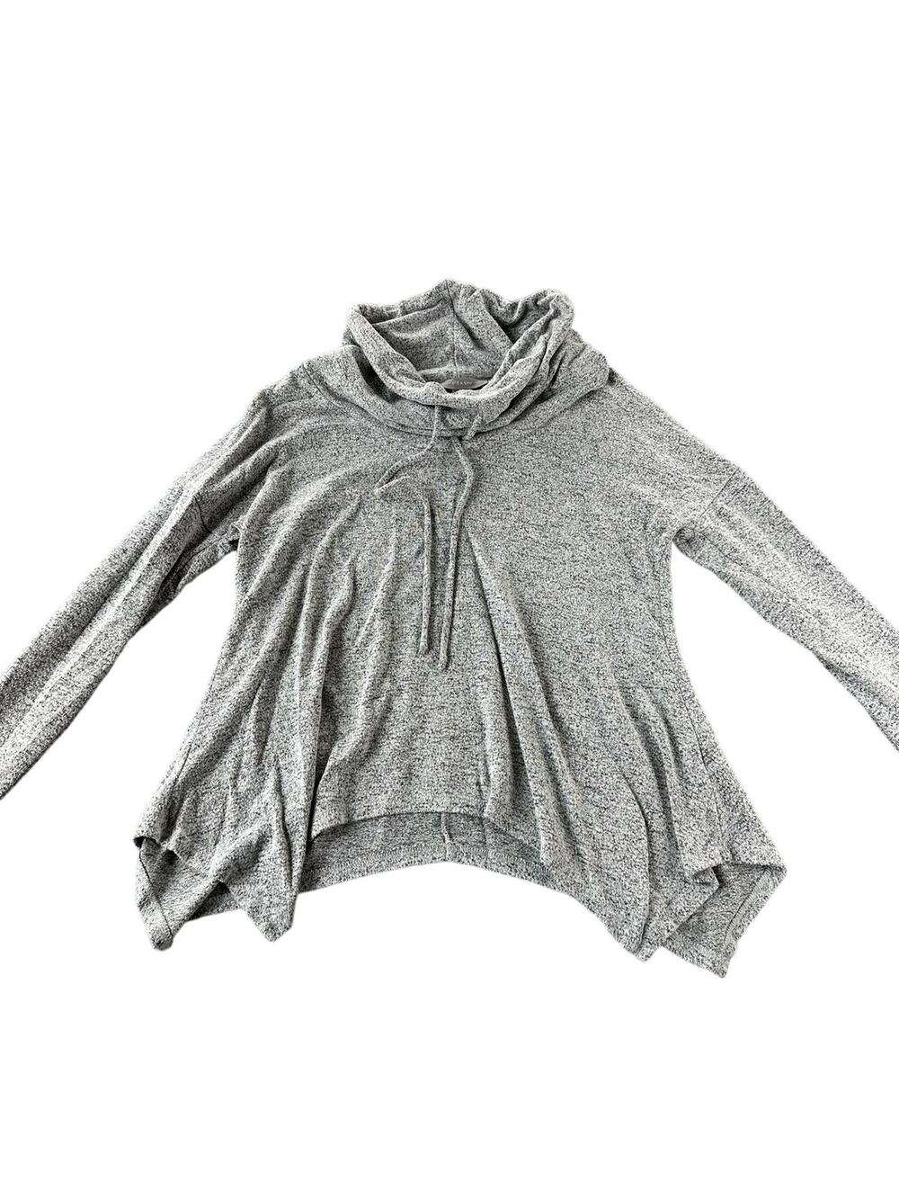 Purple Snow Gray Turtleneck Long Sleeve Sharkbite Knit Top Women's Size Small